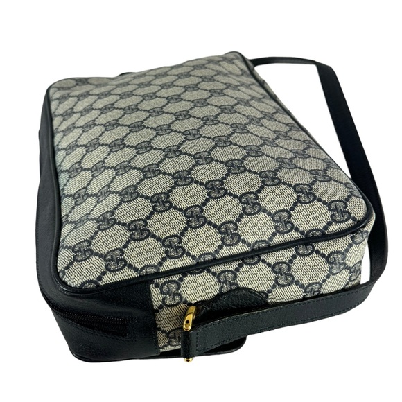 GUCCI School Bag Navy Blue Canvas Leather Ophidia Flap Accessory Collection - Picture 16 of 17